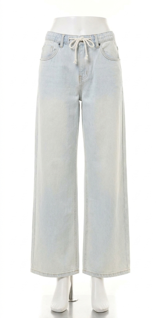 NEW VINTAGE HAVANA stretch linen denim wide leg pant in salt wash